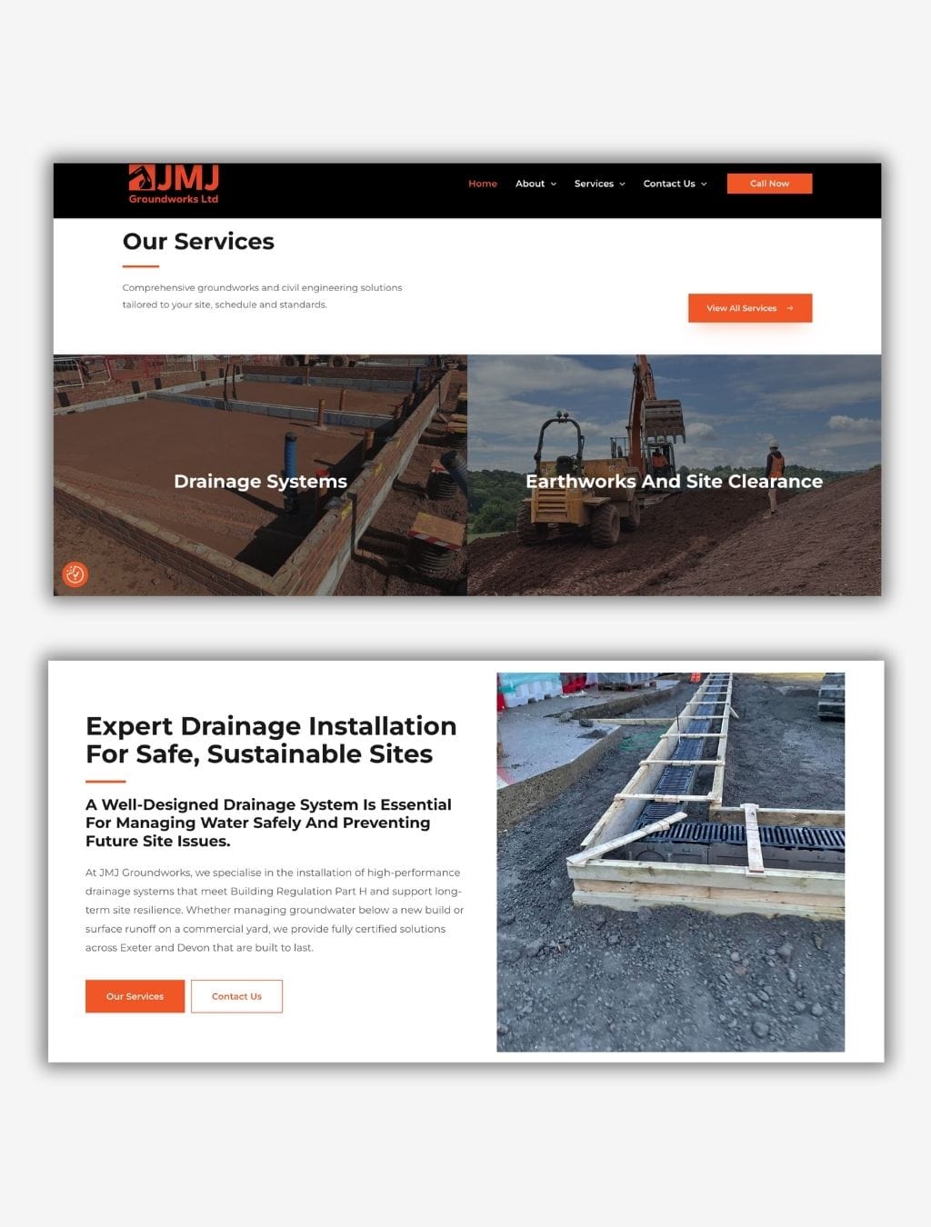 jmj groundworks website pages