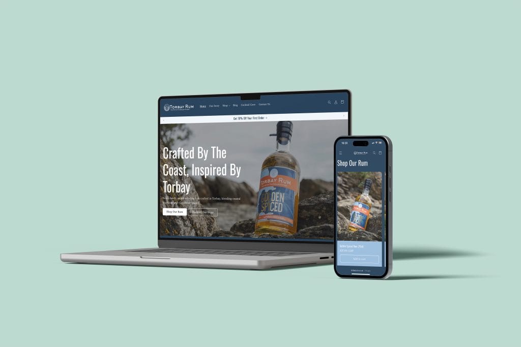 torbay rum website mockup
