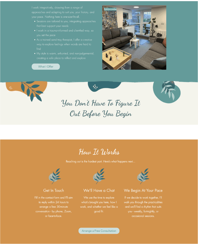 kate renton home page website mockup